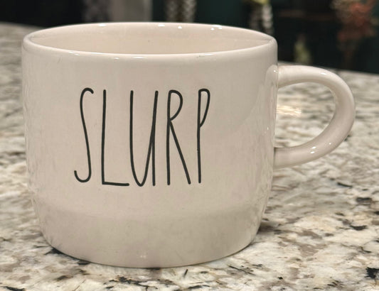 New Rae Dunn white ceramic  mug SLURP