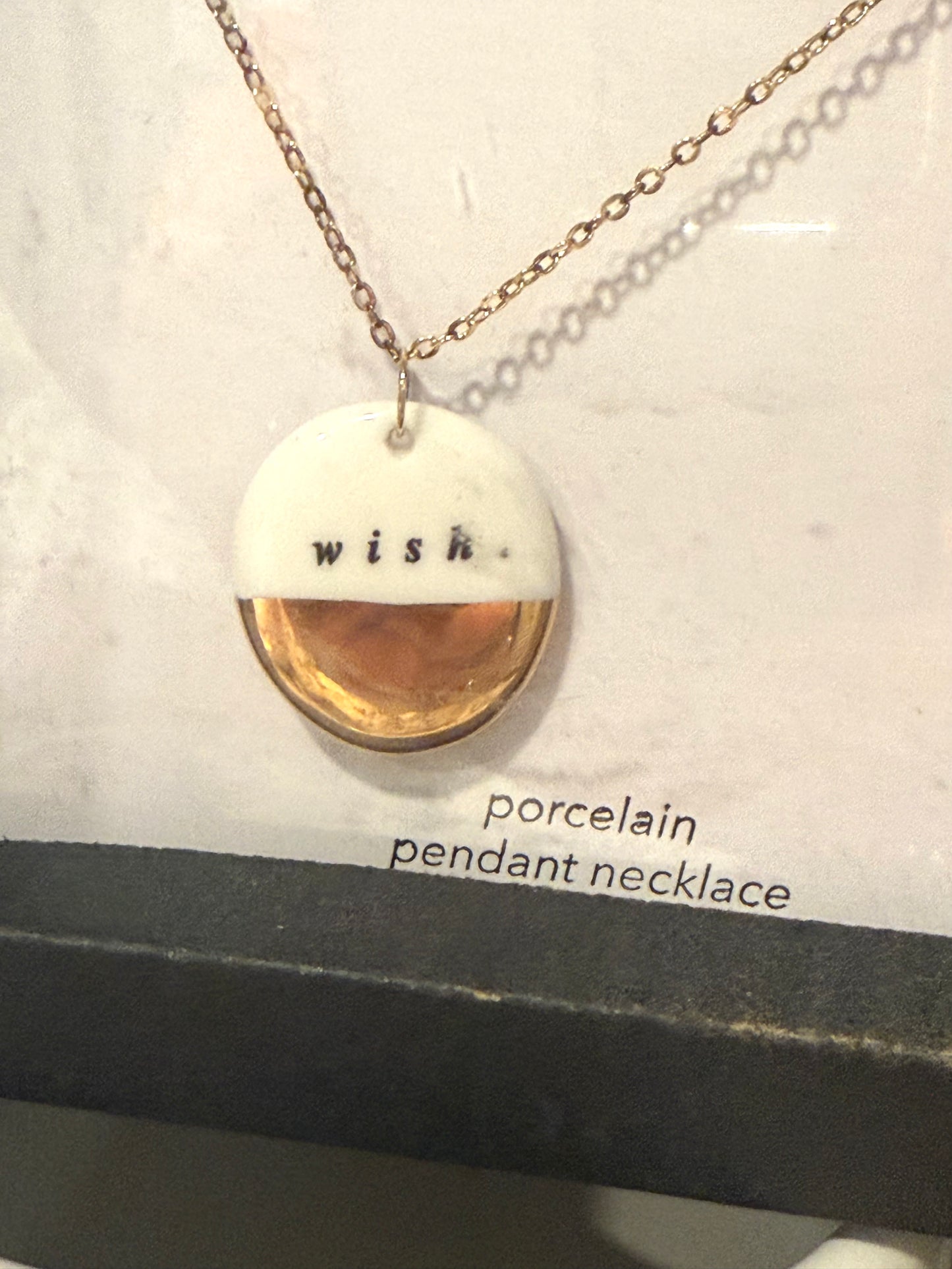 New Rae Dunn ceramic mug & necklace gift set WISH