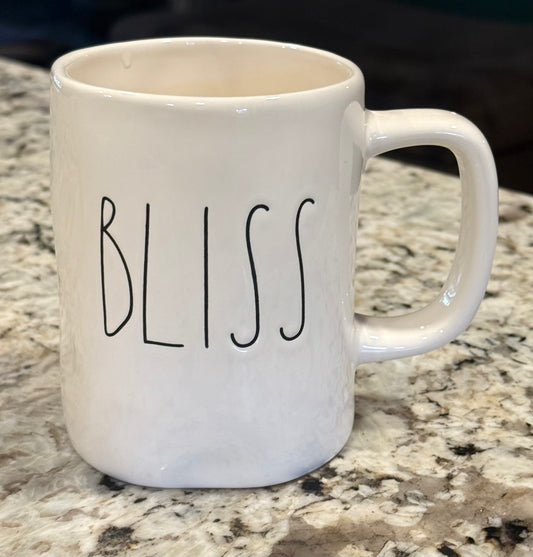 New Rae Dunn white ceramic coffee mug BLISS