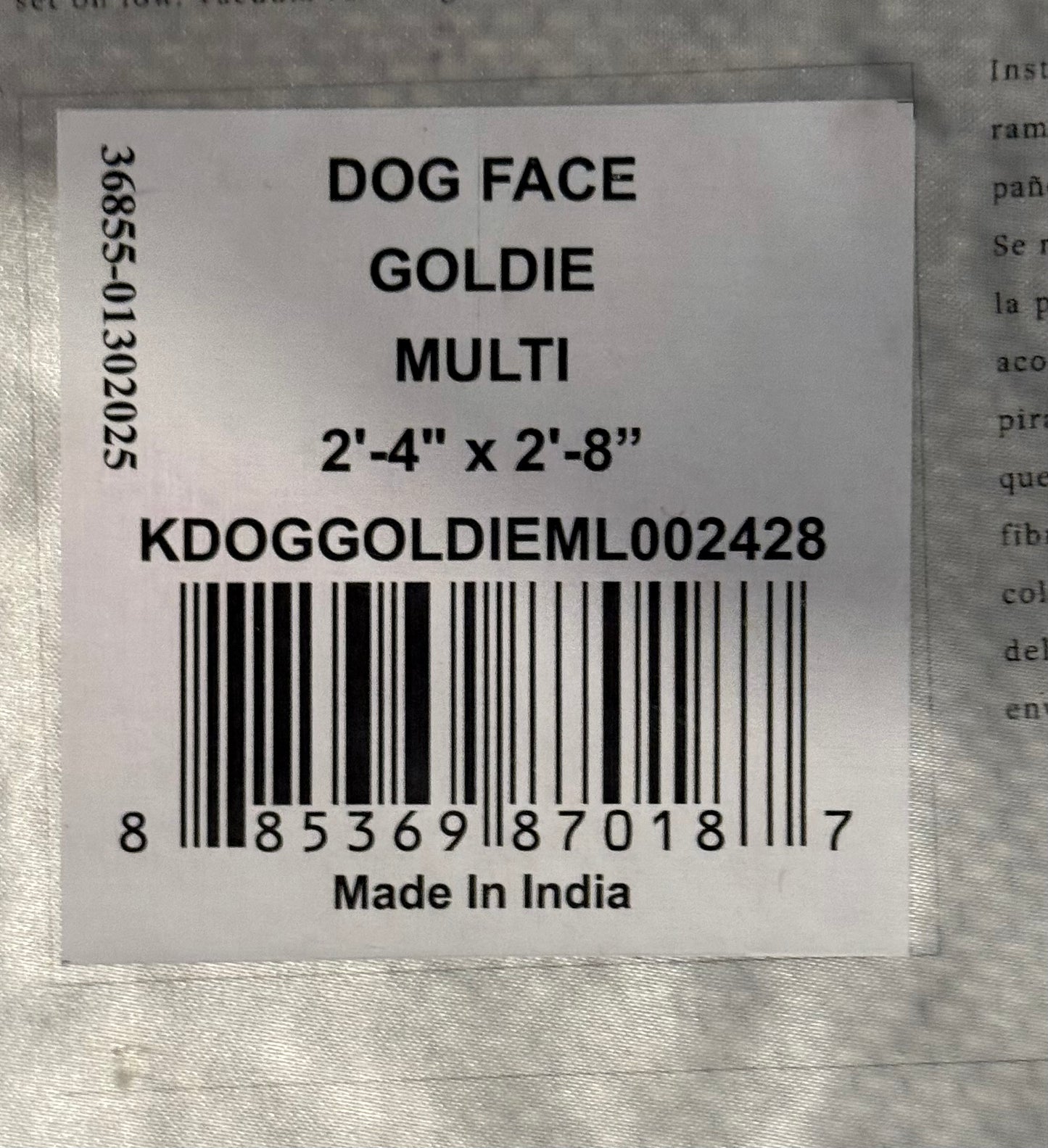 New large dog face Golden Retriever floor rug