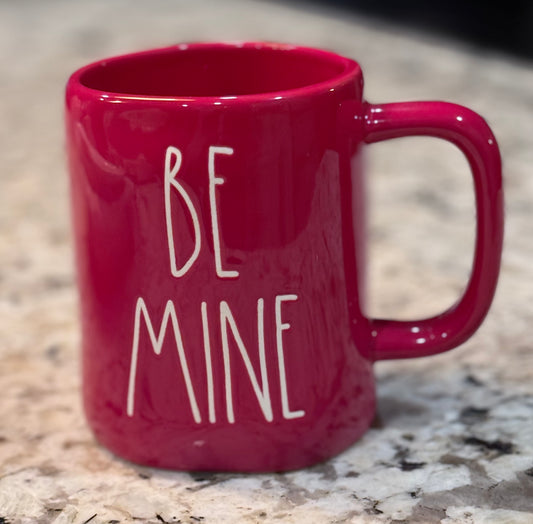 New Rae Dunn red ceramic coffee mug BE MINE