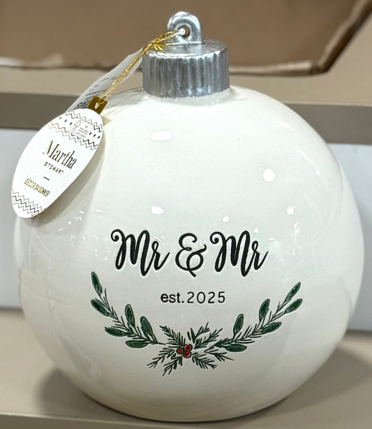 New ceramic Christmas ornament Mr. & Mr. EST. 2025