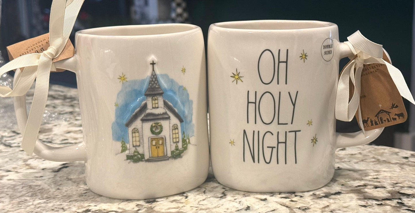 New Rae Dunn ceramic Christmas coffee mug OH HOLY  NIGHT