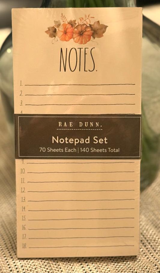 New Rae Dunn 2-pack stationary notepad set NOTES/TO-DO