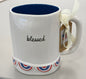 New Rae Dunn ceramic patriotic coffee mug BLESSED