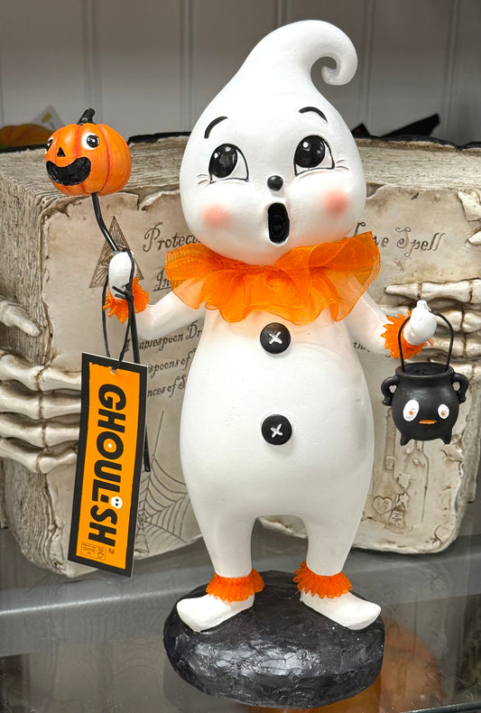 New Ghoulish resin open mouth ghost Halloween decor