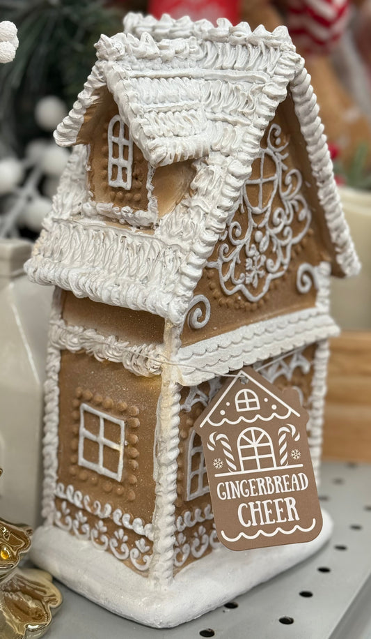 New resin 8” gingerbread house Christmas decor