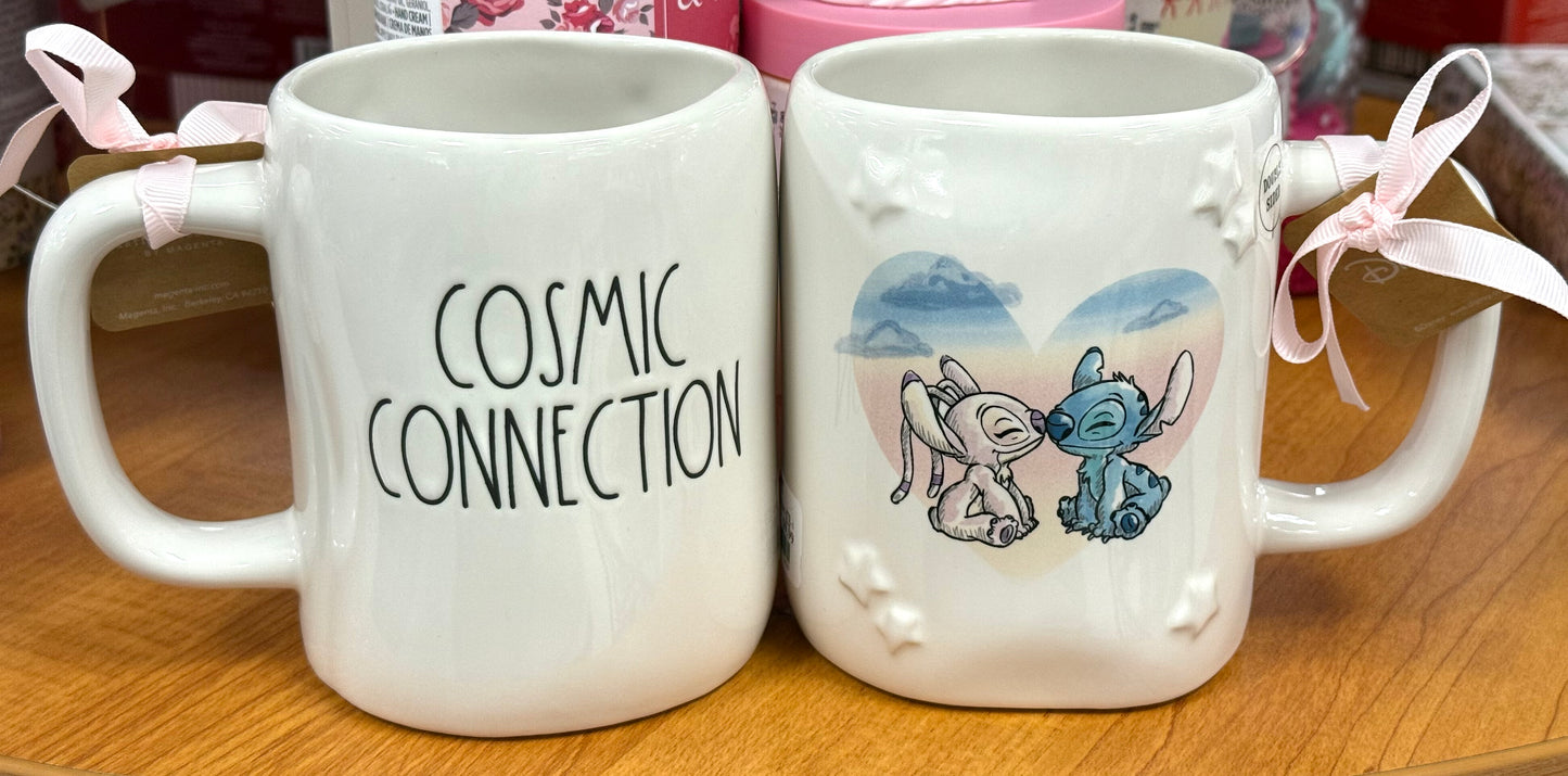 New Rae Dunn x Lilo & Stitch ceramic coffee mug COSMIC CONNECTION