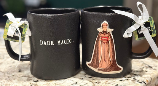 New Rae Dunn x Disney’s Villan line matte black ceramic coffee mug DARK MAGIC