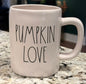 New Rae Dunn white ceramic mug PUMPKIN LOVE