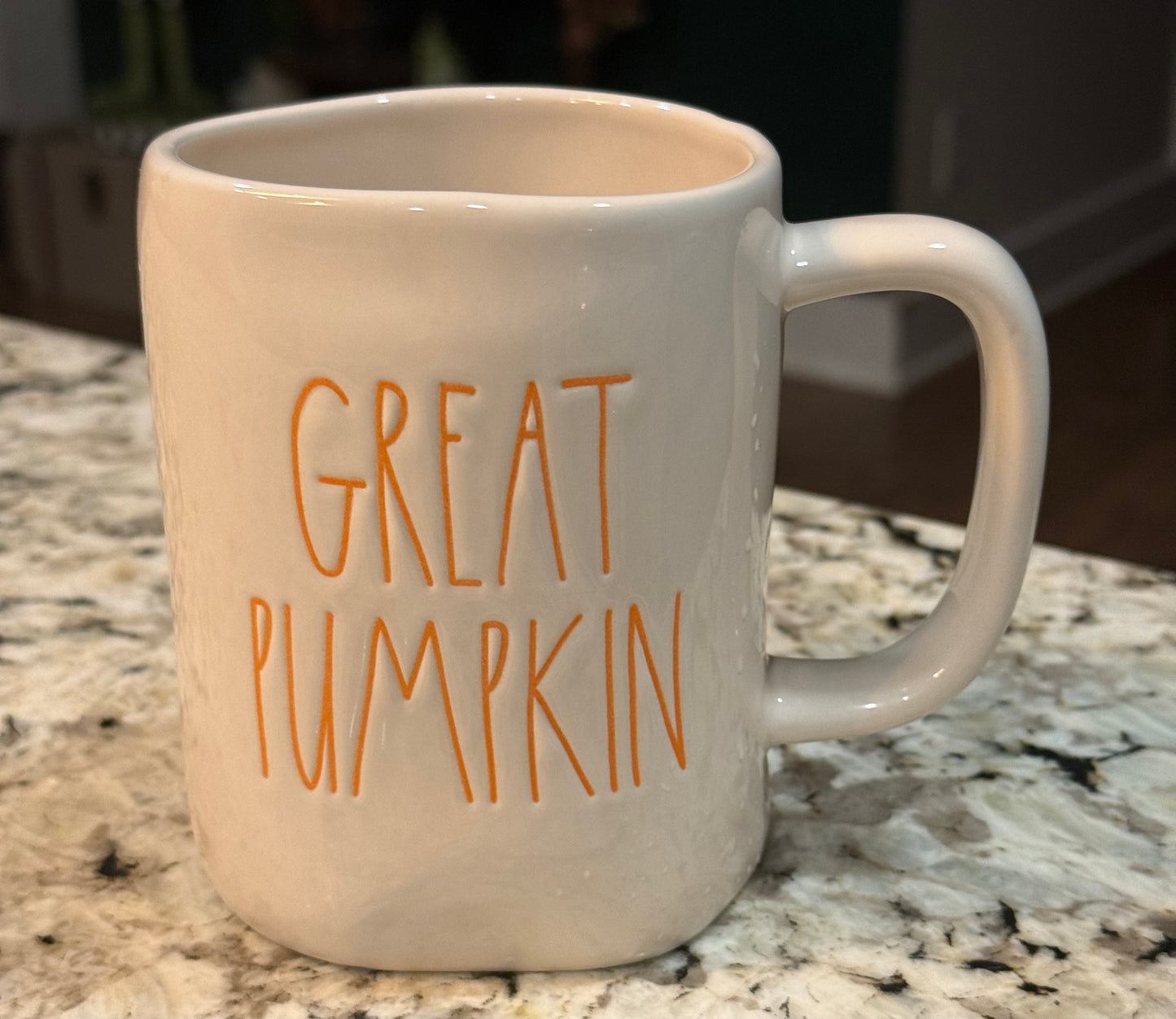 New Rae Dunn white ceramic coffee mug GREAT PUMPKIN