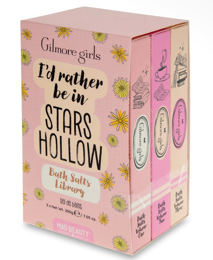 New Mad Beauty The Gilmore Girls bookcase 4-scent bath salts gift set