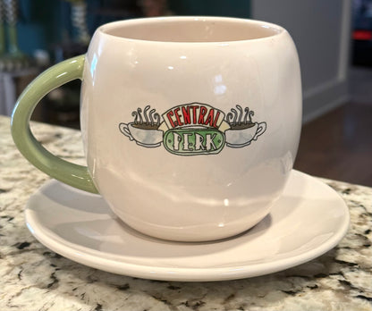 New Rae Dunn x Friends ceramic teacup and saucer  CENTRAL PERK