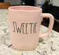 Rae Dunn pink ceramic coffee mug SWEETIE
