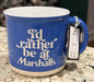 New ceramic blue Marshalls coffee mug I’D RATHER BE AT MARSHALLS