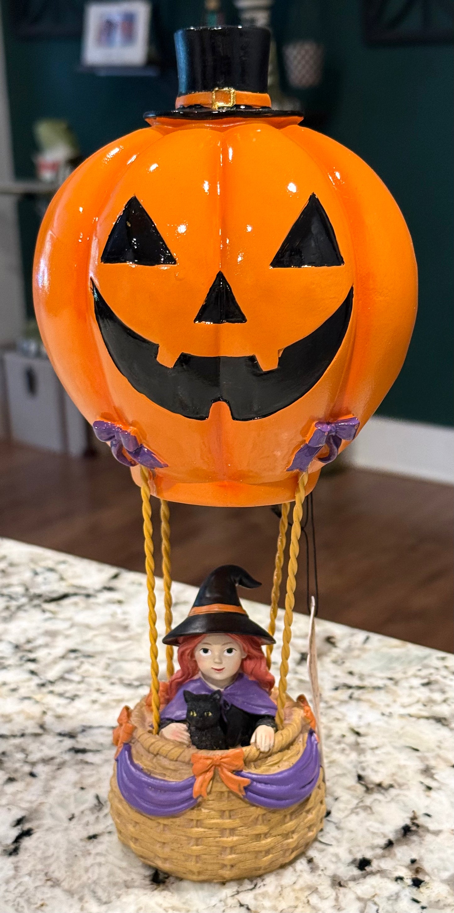 New Goulish Halloween decor hot air balloon witch decor