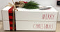 New Rae Dunn white wood holiday book stack MERRY CHRISTMAS