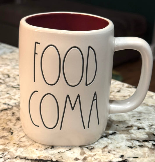 New Rae Dunn ceramic coffee mug-FOOD COMA