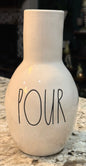 Rae Dunn white ceramic water decanter POUR