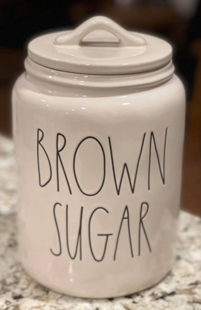 New Rae Dunn 9” ceramic BROWN SUGAR canister