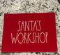 New Rae Dunn red ceramic SANTA’S WORKSHOP wall hanging sign