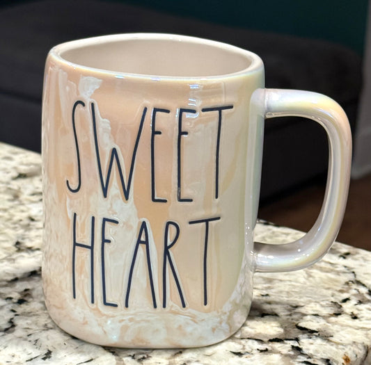 New Rae Dunn iridescent ceramic coffee mug SWEETHEART