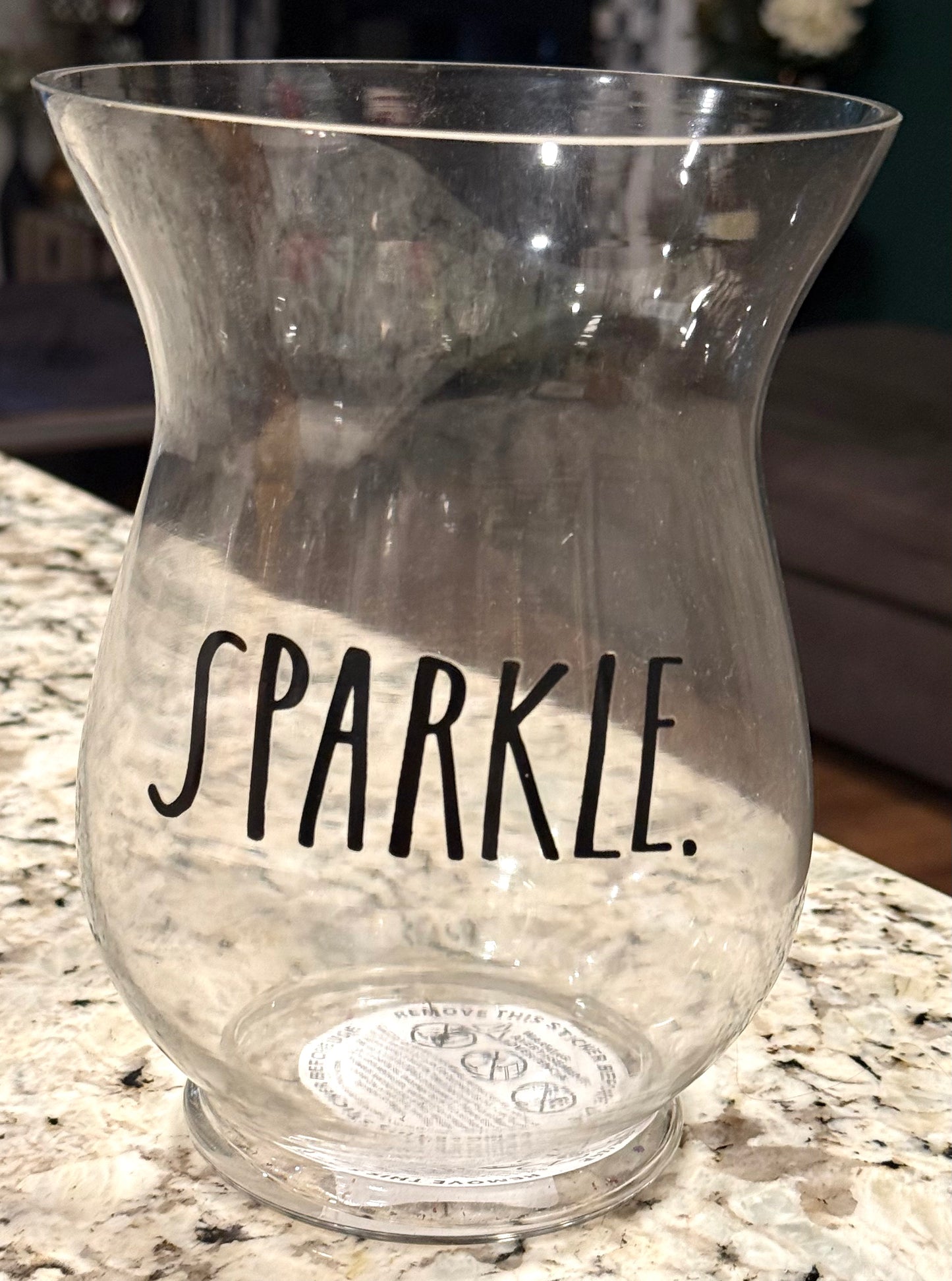 New Rae Dunn large glass SPARKLE vase storage jar