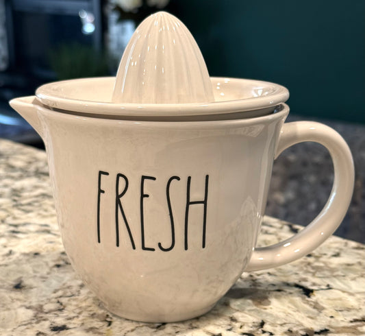 New Rae Dunn white ceramic juicer FRESH