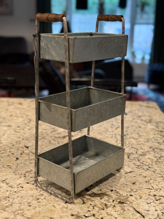 New metal Rae Dunn 3-tiered storage cart RELAX. REFRESH. RENEW.