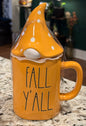 New Rae Dunn orange ceramic mug FALL Y’ALL gone topper