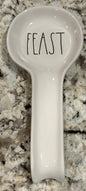 Rae Dunn white ceramic FEAST spoon rest