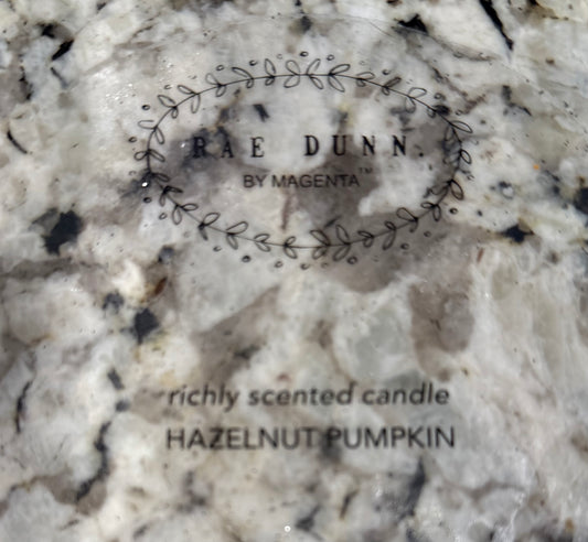 New Rae Dunn white Halloween ceramic fall candle SPOOKY HAZELNUT PUMPKIN