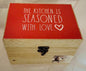 New Rae Dunn wood latch close recipe box THIS KITCHEN IS SEASONED WITH LOVE.