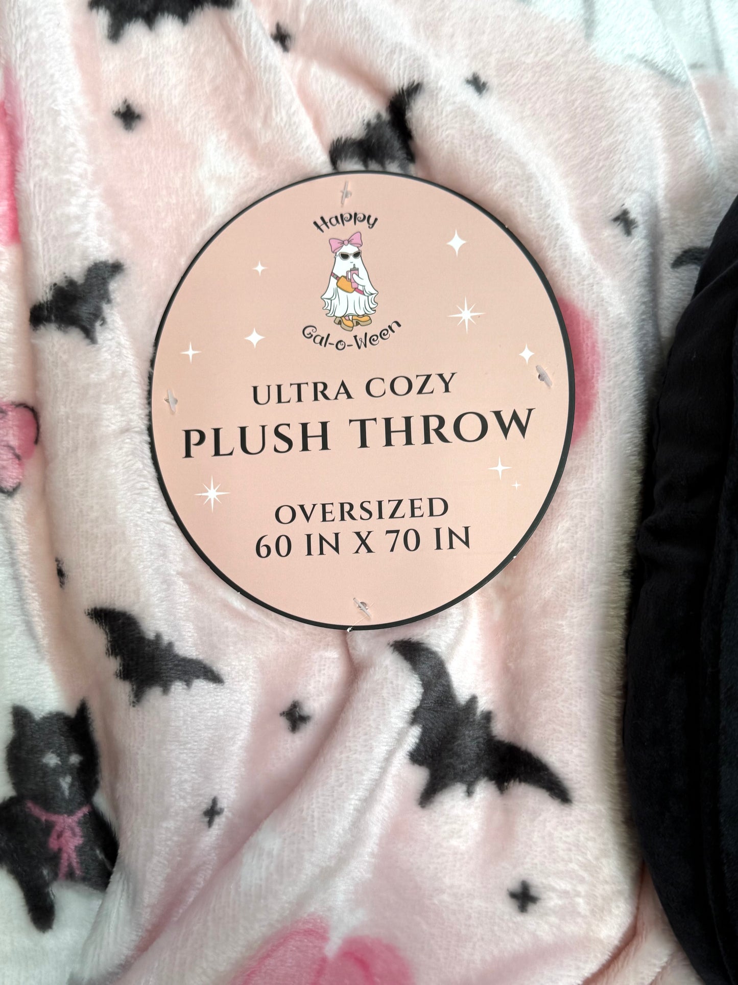 New pink Halloween ghost & cat pillow and blanket gift set decor 60x70