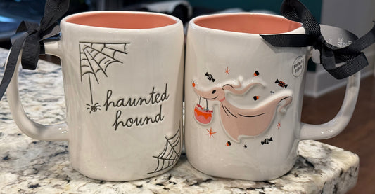 New Rae Dunn x Nightmare before Christmas ceramic Halloween coffee mug HAUNTED HOUND