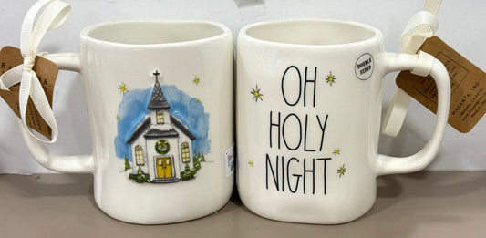 New Rae Dunn ceramic Christmas coffee mug OH HOLY NIGHT