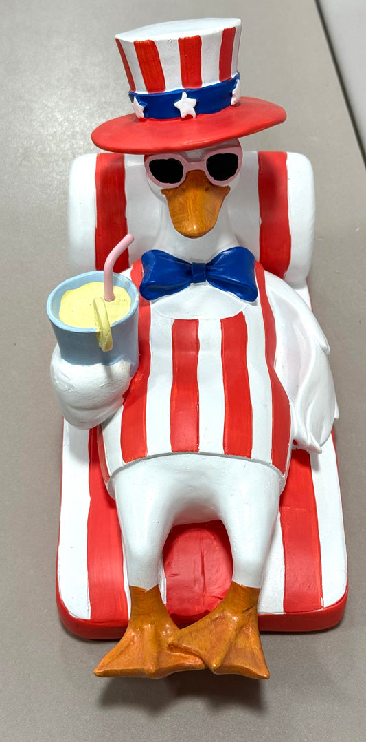 New resin USA pool floating duck 4th of July summer decor 7.5x4