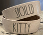 New Rae Dunn ceramic 2-piece cat dish set SPOILED KITTY