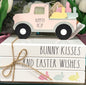 New Rae Dunn Easter truck wood book stack decor BUNNY KISSES AND EASTER WISHES