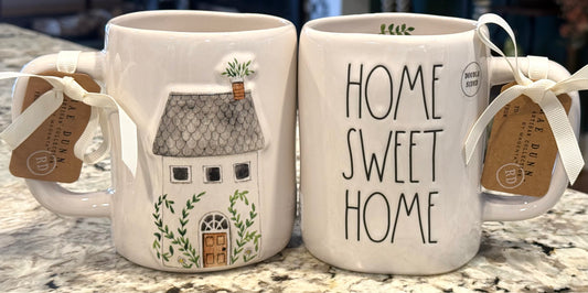 New Rae Dunn ceramic double sided coffee mug HOME SWEET HOME