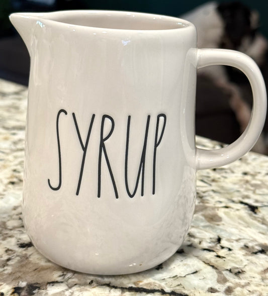New Rae Dunn white ceramic SYRUP container