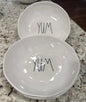 Rae Dunn white melamine 4-piece gently used dinner bowl set YUM