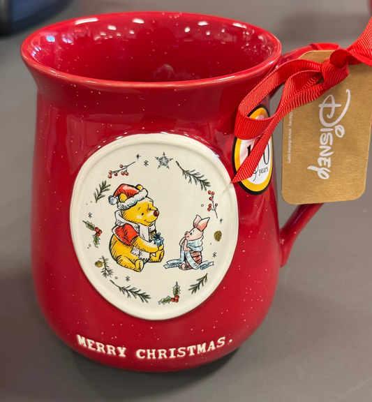 New Rae Dunn x Winnie the Pooh ceramic coffee mug MERRY CHRISTMAS
