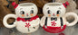 New release Christmas Joanna Parker ceramic snowman coffee mug set-red