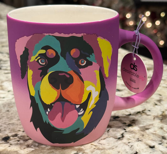 New soft touch dog face coffee mug-lab