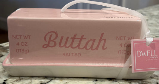 New pink ceramic butter holder dish BUTTAH