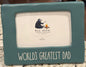 New Rae Dunn green ceramic picture frame 5x7 with 4x7 photo insert WORLD’S BEST DAD