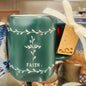 New Rae Dunn green ceramic coffee mug FAITH