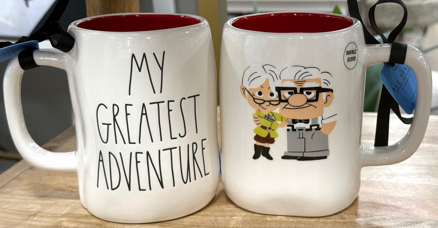 New Rae Dunn x Pixar’s UP! white ceramic coffee mug MY GREATEST ADVENTURE