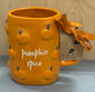 New Rae Dunn orange raised pumpkin ceramic coffee mug PUMPKIN SPICE